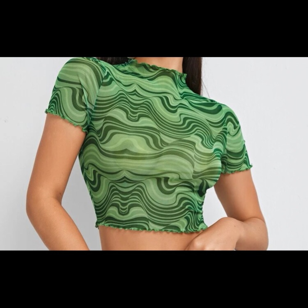 Green crop top
